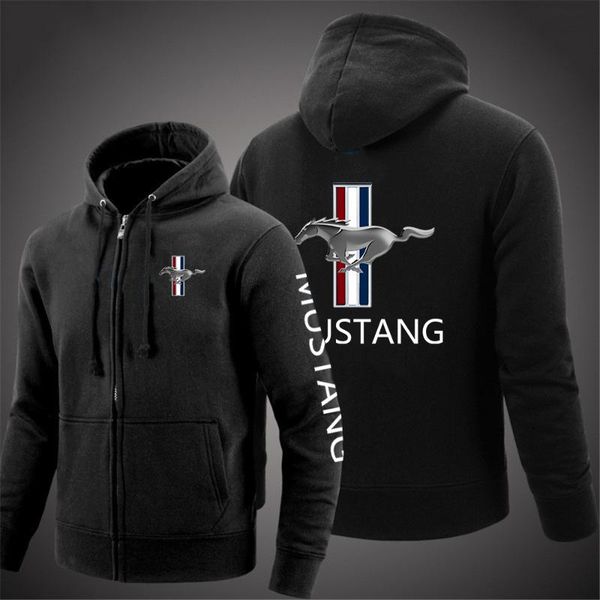 

men's hoodies & sweatshirts 2021 mustang spring autumn custom cardigan men zipper comfortable jacket fashion casual sweatshirt coat, Black