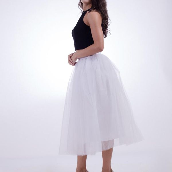 

skirts women plus size mesh tulle skirt pleated princess bubble arrival fashion girls female stylish, Black