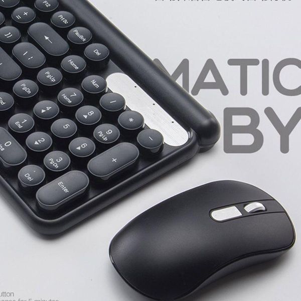 

wireless keyboard and mouse set battery powered silent computer keypad mouse w8ed