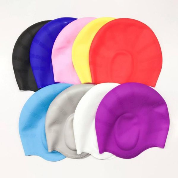

swimming caps waterproof cap men and women universal siliconeear silicone