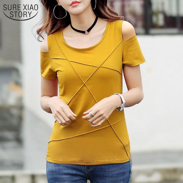 

women's blouses & shirts 2021 summer fashion large size casual short-sleeved off-shoulder slim and cool comfortable women clothing 229, White