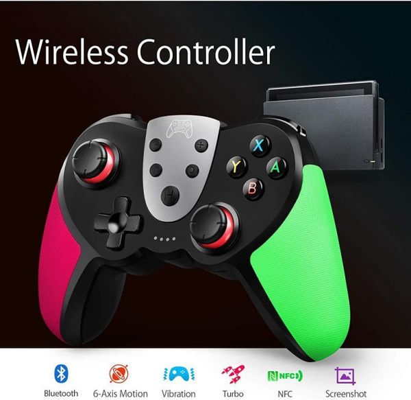 

game controllers & joysticks bluetooth-compatible gamepad for switch/switch lite wireless video with nfc/vibration gyroscope/function joysti