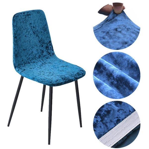 

chair covers solid colors velvet soft fabric seat cover elastic removable washable shell armless for home el banquet