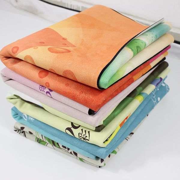 

1.5mm suede natural rubber back eco friendly fitness yoga mat ultra-thin carry yoga mat