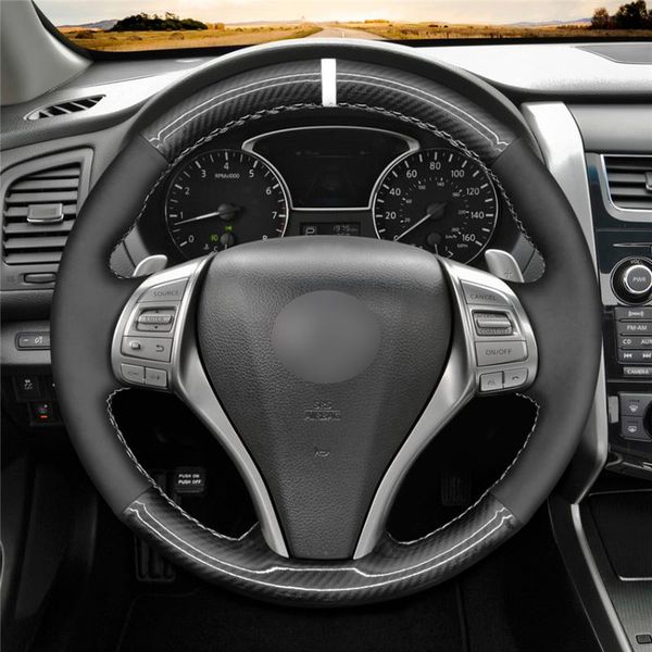 

steering wheel covers diy anti-slip wear-resistant cover for qashqai x-trail teana altima sentra 14-17 car interior decoration
