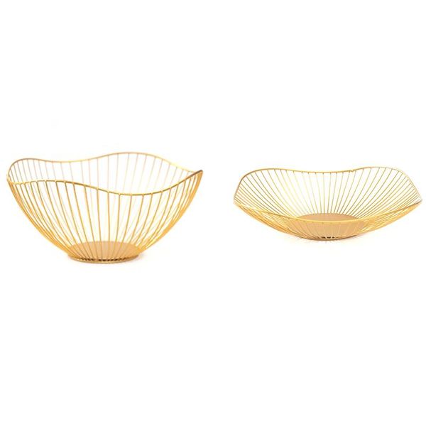 

storage baskets nordic style fruit vegetable metal basket decorated display bowl rack dining table decoration