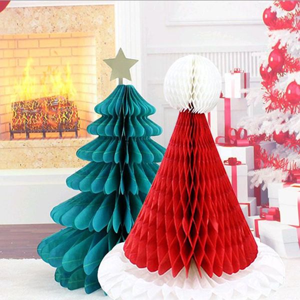 

christmas decorations pack of 1pcs honeycomb santa claus hats hanging ornament for xmas party festival decoration