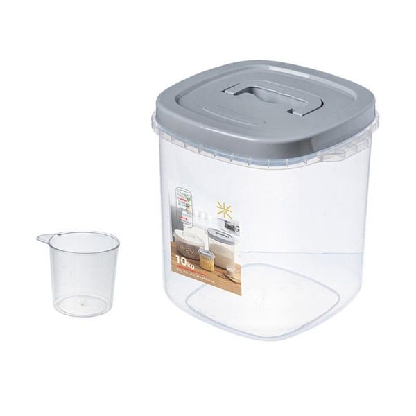 

1pc sealing rice box kitchen rice bucket household storage box (grey)