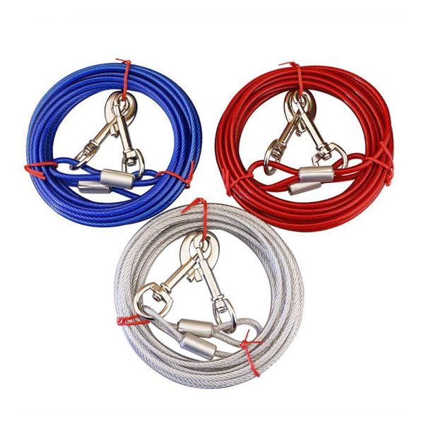 

double-headed pet leash long steel wire chain for outdoor dogs supplies