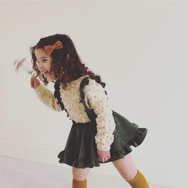 

skirts born toddler baby kids girl strap skirt suspender overalls outfit clothes cotton mini 2-6y, Blue
