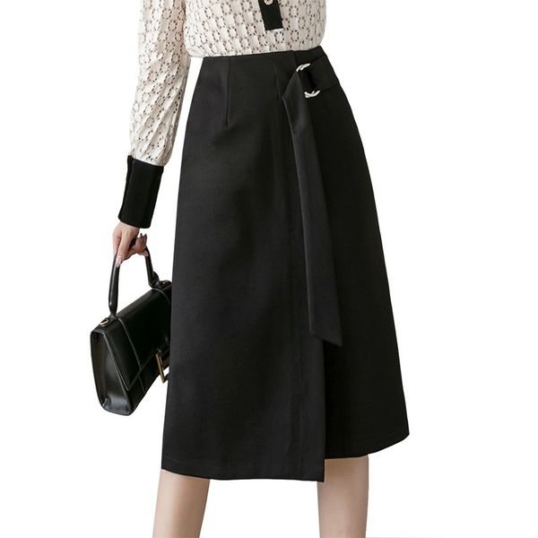 

fall women's leaves step out of belt high women's style midi exit package hip sai plus size s-5xl efyf, Black