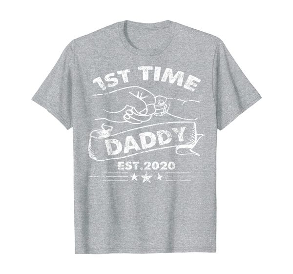 

mens first time dad est. 2020 daddy to be new father gift t-shirt, White;black