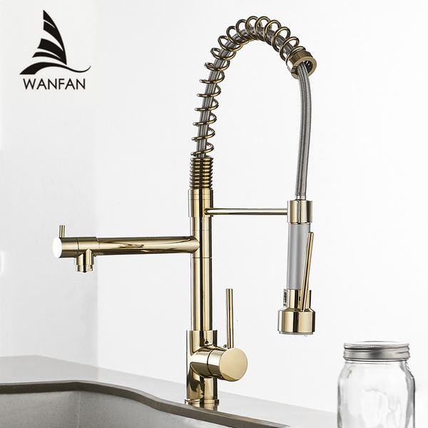 

kitchen faucets gold torneira para cozinha faucet for sink single pull out spring spout mixers cold water tap 866021 s0yw