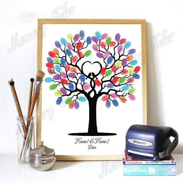 

other event & party supplies personalized custom bride and groom name wedding date fingerprint diy tree canvas for engagement ceremony gu