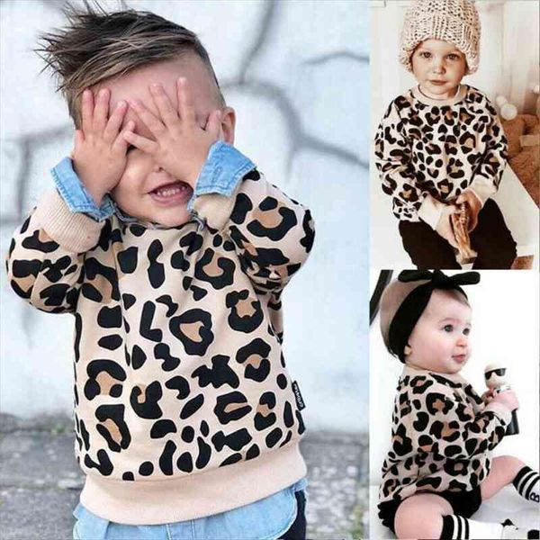 

kids baby girl boy leopard print long sleeve coat sweatshirts clothes, Blue;gray
