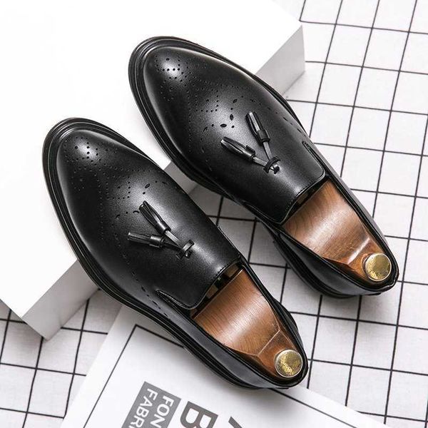 

men shoes fashion low heel pu leather male casual comfortable stylish classic loafers shoes for mens, Black
