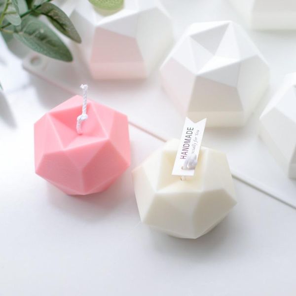 

craft tools 3d soy wax candle mold polygonal shape silicone mould diy handmade material resin soap making supplies