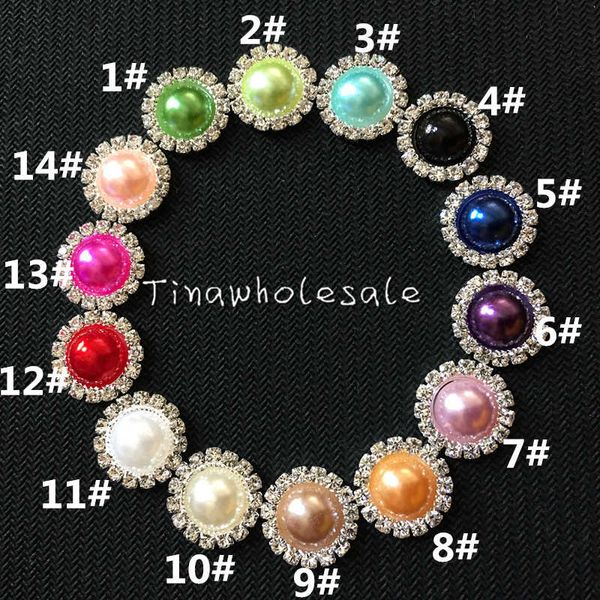 

15mm white irovy flat back wholesale rhinestone pearl embellishment button for diy wedding invitation card ,baby hair accessory 10, Slivery;white