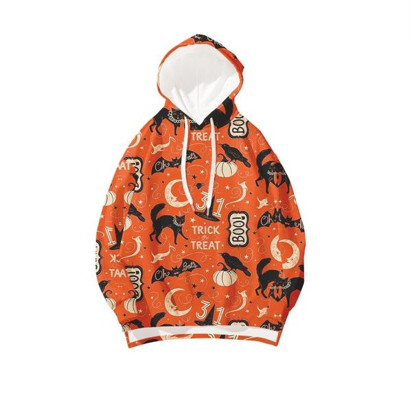 

women's hoodies & sweatshirts 2021 pumpin ghost print halloween hooded oversized vintage 90s women harajuku long-sleeved jumper, Black