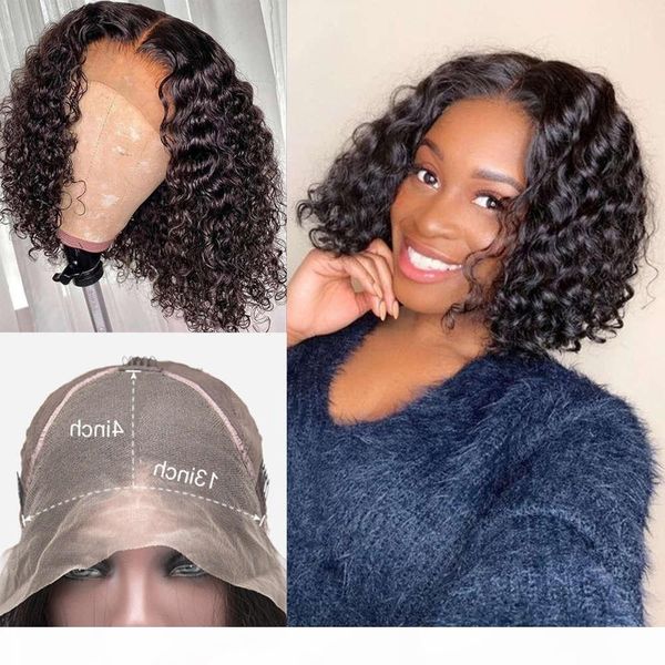 

human wigs 13x4 lace front short bob wig 8-16 inch for black women prepluck glueless brazilian remy curly hair, Black;brown