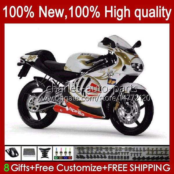 Gold White Fearings für Aprilia RSV RS 125 R RR 125RR RS125 99 00 01 02 03 04 05 36NO.36 RS4 RS-125 RSV125 RSV-125 1999 2000 2001 2003 2004 2005 RSV125RR 99-05 Body Kit Body Kit