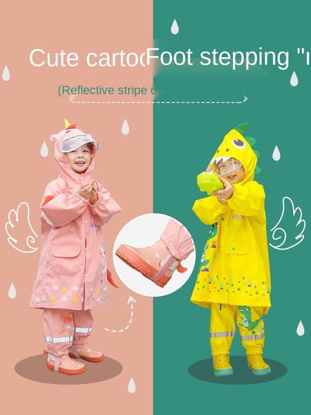 

raincoats kid's rain pants golosh boys' and girls' waterproof one-piece shoes with feet thin