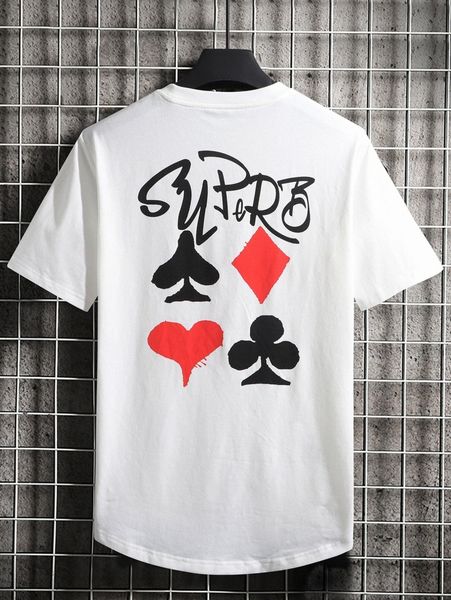 

men letter & playing card print tee i7nt#, White;black