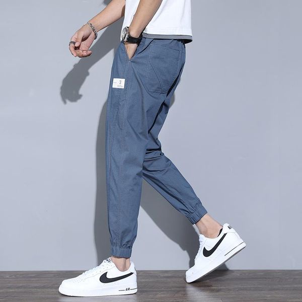 

men's pants mens 2021 soild color cargo slim streetwear fashion classic for male casual jogging long trousers large size high quality, Black