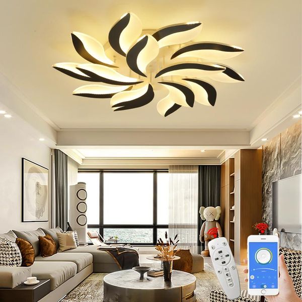 

acrylic modern led chandelier for living study room bedroom lampe plafond avize indoor ceiling chandeliers 90-260v