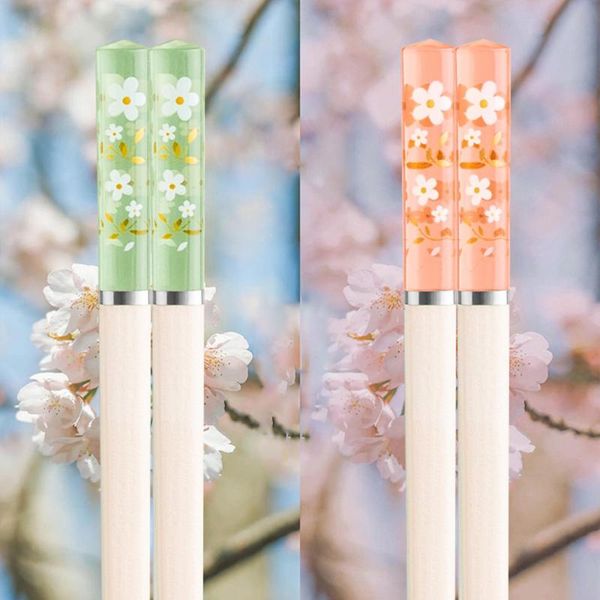 

chopsticks 1pair sakura japanese holder non-slip high temperature cooking sushi stick ceramic chopstick kitchenware