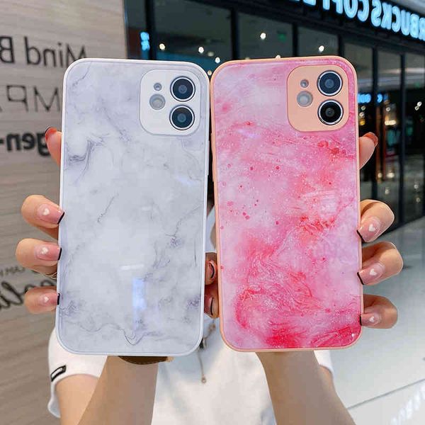 

iphone's marble gradient case, glass back cover, watercolor iphone 11 12 pro max 7 8 plus x xr xs max