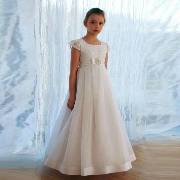 

girl's dresses flower girl for weddings tulle princess lace half sleeve holy first communion gowns party pageant dress girls, Red;yellow