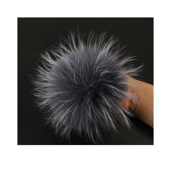

wholesale 13-14 cm 15-16cm fluffy raccoon fur pompoms for hats knitted beanie genuine fox fur pompon pom pom with s jllvnz