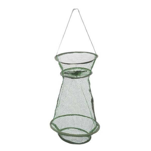 

fishing accessories 3pcs mesh hole folding crab lobster net (small size) (green)