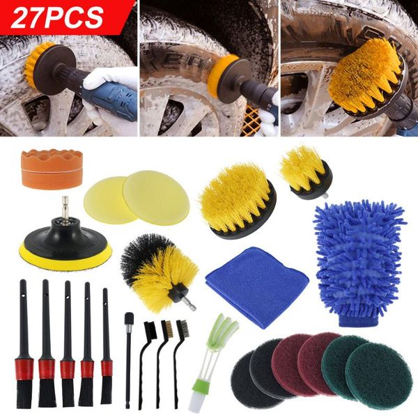 

car sponge detail brush cleaning detailing set dirt dust clean brushes for interior exterior leather air vents