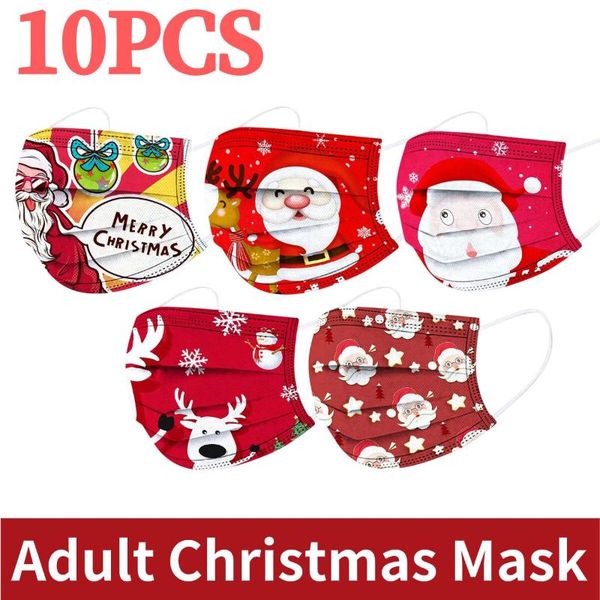 

other event & party supplies 10/50pcs 3ply disposable mask christmas printed fashion designer for face kawaii masque halloween cosplay