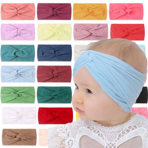 

baby candy colors headbands bow hairband infant hairbands kids girls elastic knot headband toddler baby hair accessories headwraps, Slivery;white