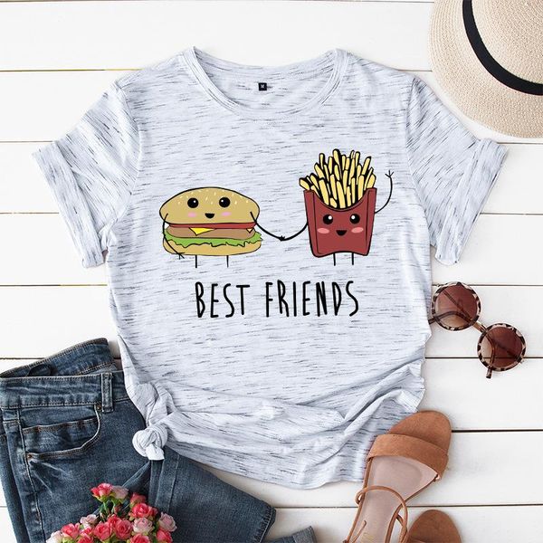 

women's t-shirt summer print loose round neck short sleeve women base, White