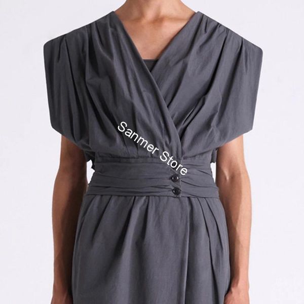

2021 New Mulher Sem Mangas Decote Em v Blusa Curta Primavera Vero Cor Slida Seagem Botes Camisa Novo 3vi0, Black