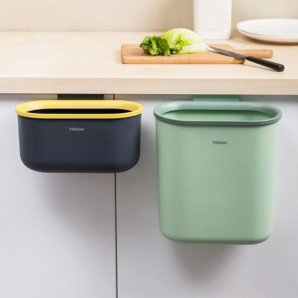 

waste bins nordic wall mounted bin kitchen cabinet door hanging trash home garbage basket table can