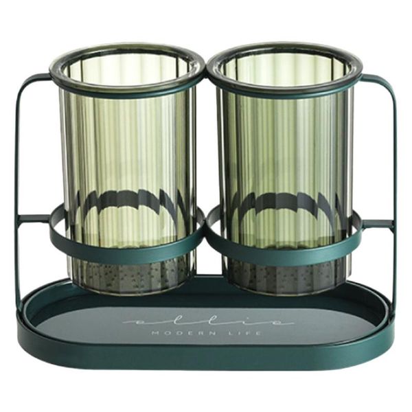 

chopsticks 1pc storage holder home drain rack box (dark green)