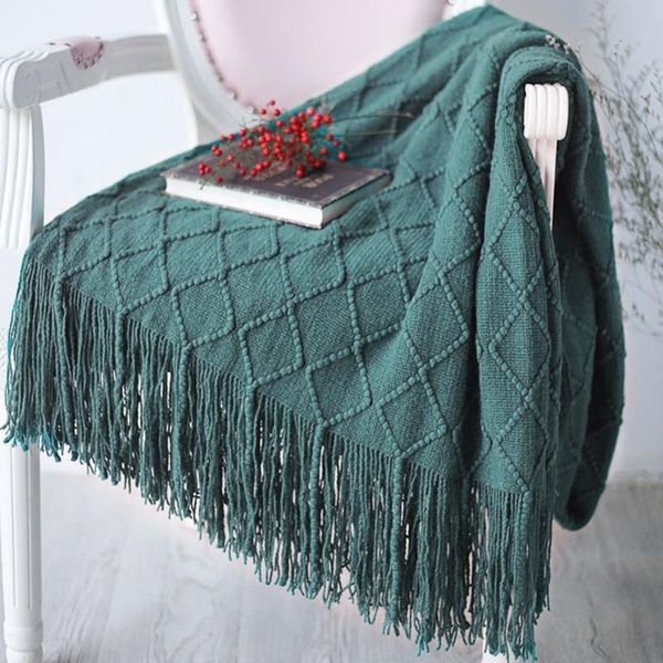 

blankets nordic knitted throw thread blanket on the bed sofa plaid travel tv nap soft towel tapestry