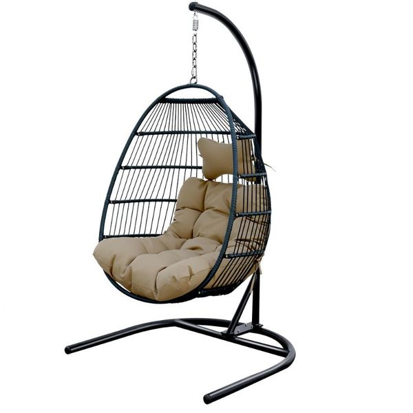 

outdoor rattan hanging basket balcony basket folding garden chair