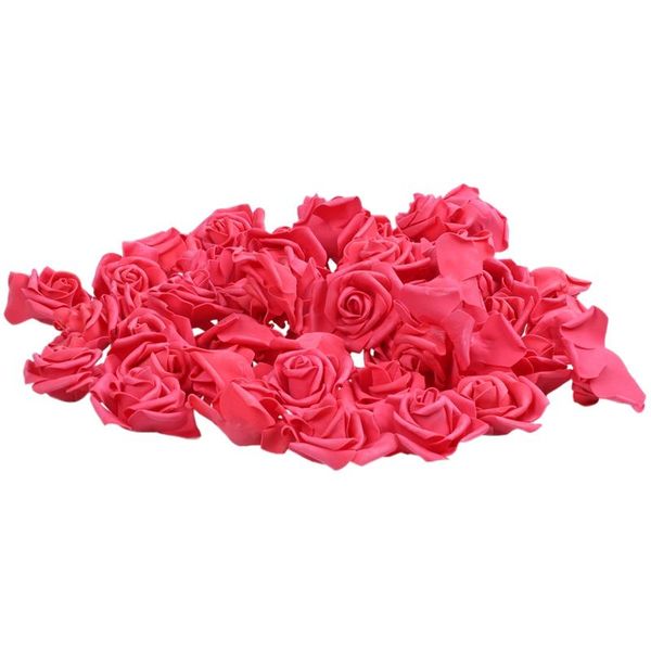 

decorative flowers & wreaths 50x foam roses artificial flower wedding bride bouquet party decor diy red