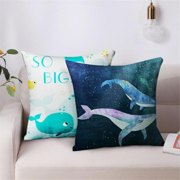 

cushion/decorative pillow pillows case seas ocean whale cartoons style short plush cushion covers throw sofa bed home decoration winter
