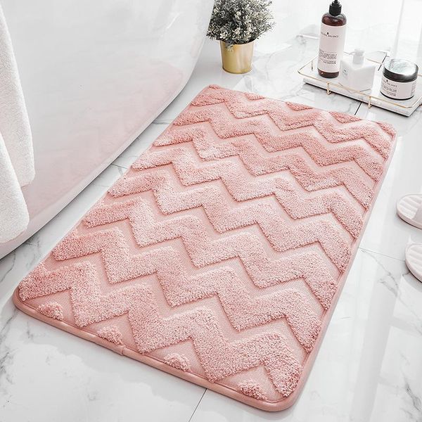 

bath mats wave pattern mat memory foam comfortable rebound rug shower room doormat bathroom non-slip absorbent floor