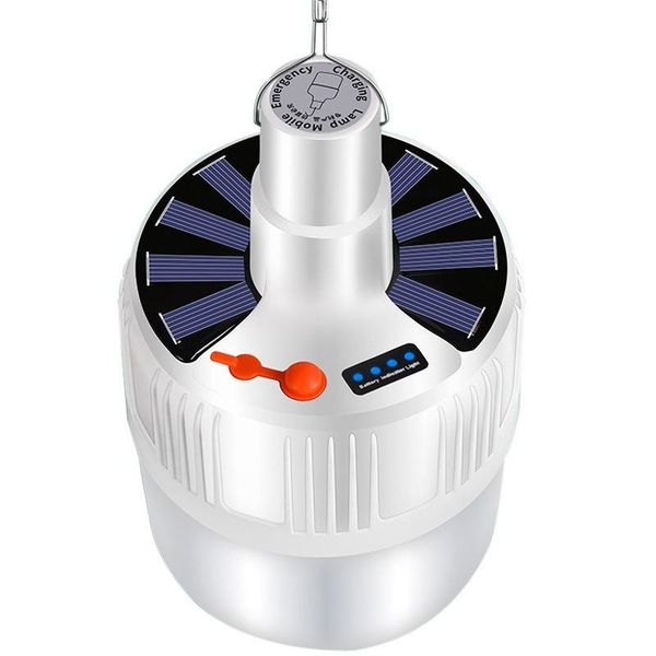 

portable lanterns outdoor emergency night market light solar usb rechargeable led bulb lamp camping handheld spotlight lantern