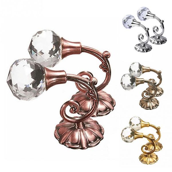 

luxurious metal crystal glass curtain holdback wall tie back hooks hanger holder red bronze/ gold/ silver