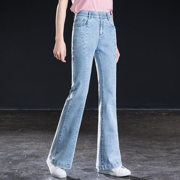 

women's jeans women high waist flare est skinny full length casual pants for spring summer autumn quality, Blue