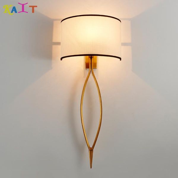 

wall lamp led gold creative els modern iron lamps cloth lampshade dining living room light fixtures